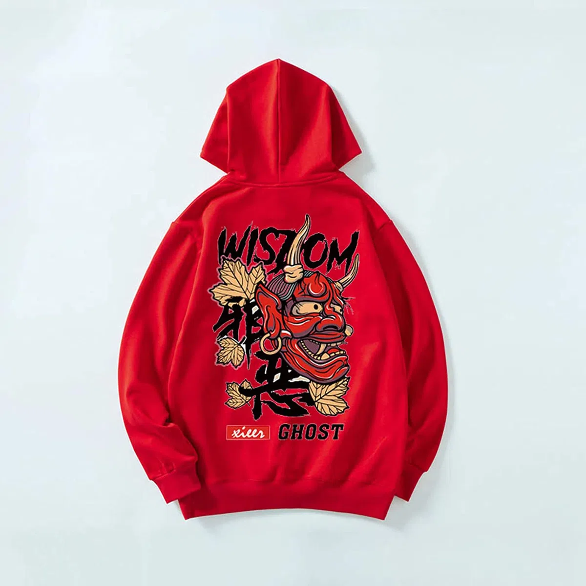XYXIONGMAO Felpe con Cappuccio Grafica per Uomo con Cappuccio Giapponese Streetwear Oversize Nero Bianco Fantasma Hip-Hop Buono e Male