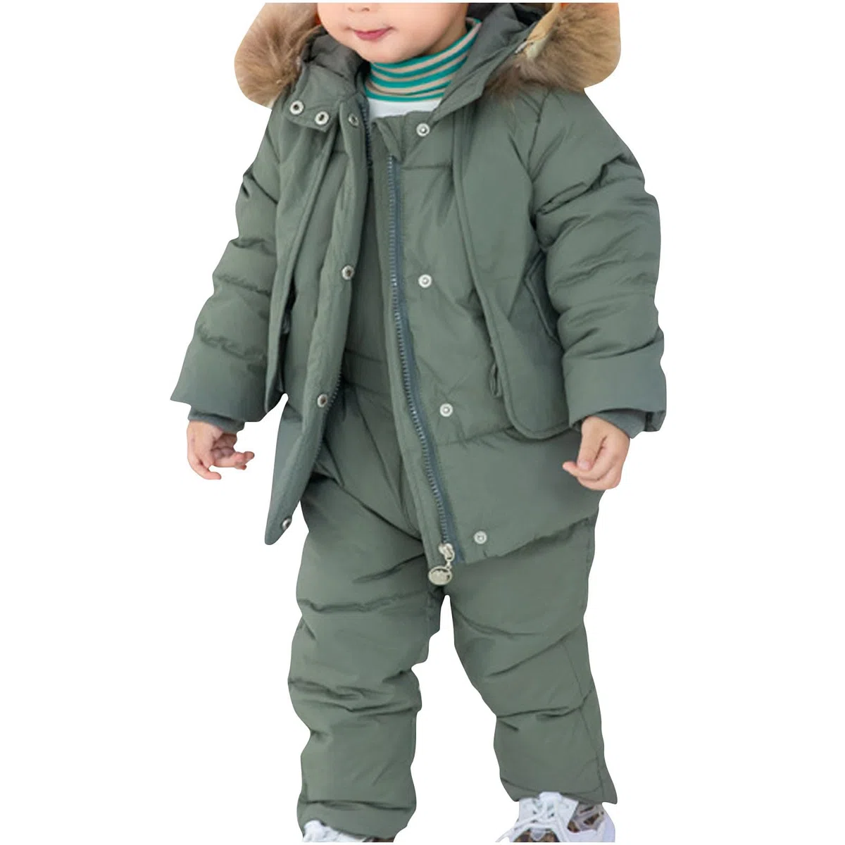 KHIRVWL Completo Sci Bambino Piumino Pesante Caldo Tuta da Sci Termica Inverno Calda Neve Antivento Tuta Invernale con Muta Sfoderabile Outdoor Softshell Snowboard
