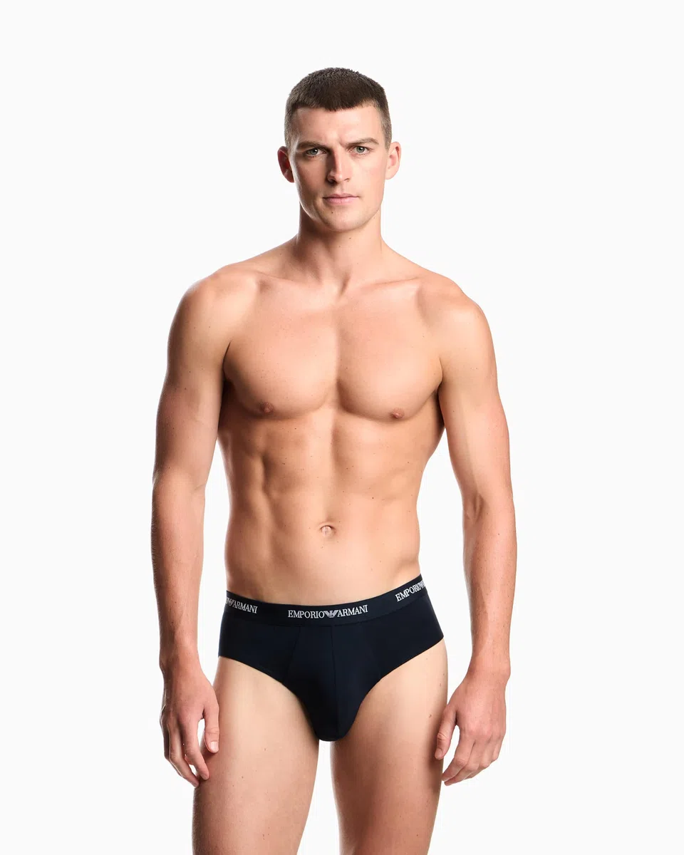 Emporio Armani Herren Bold Monogram 3-Pack Brief Slip