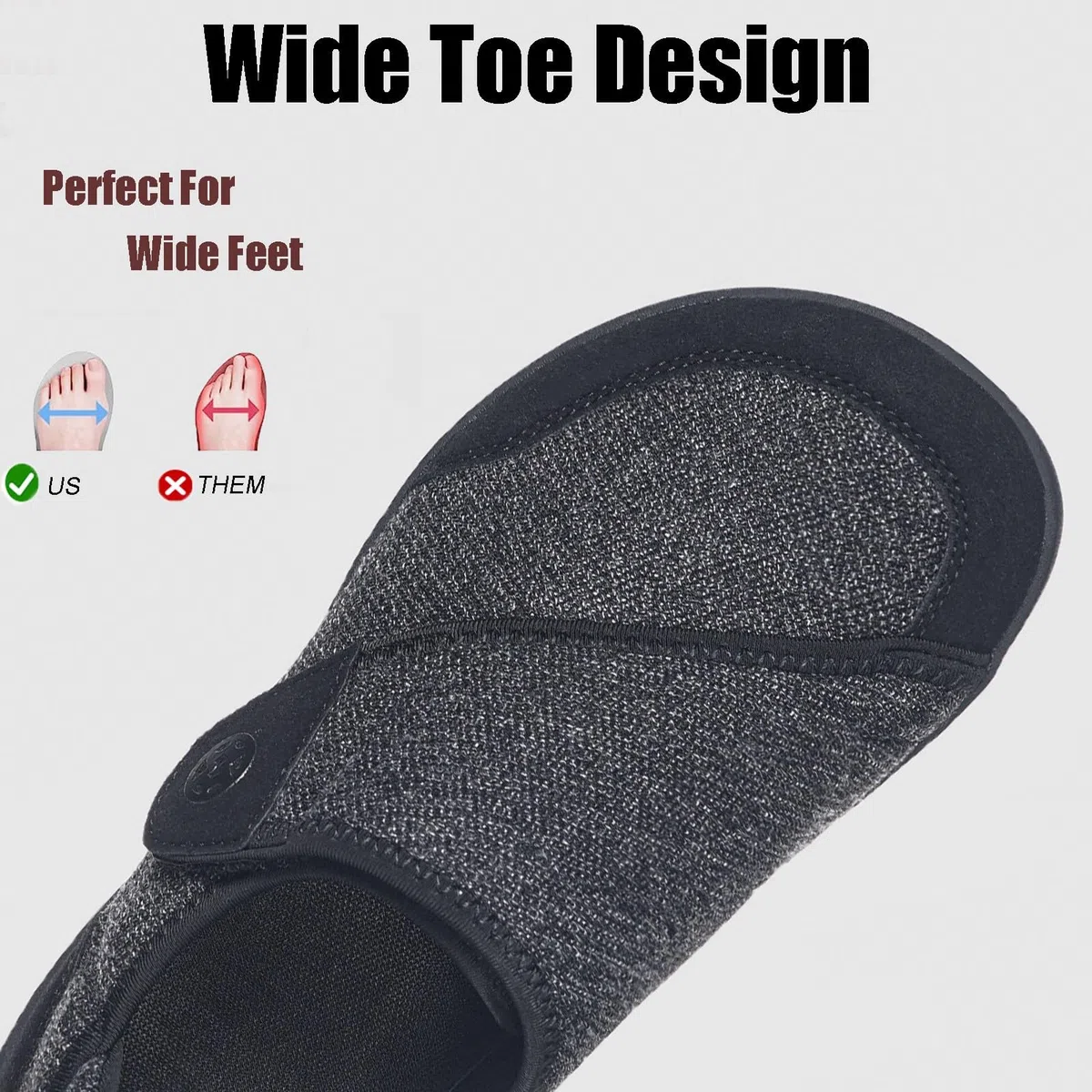 Scarpe Diabetiche Uomo Donna Pantofole Molto Larghe Ortopedica Edema Scarpe da Riabilitazione Antiscivolo Regolabili Traspirante Ciabatte da Passeggio per Interni ed Esterni