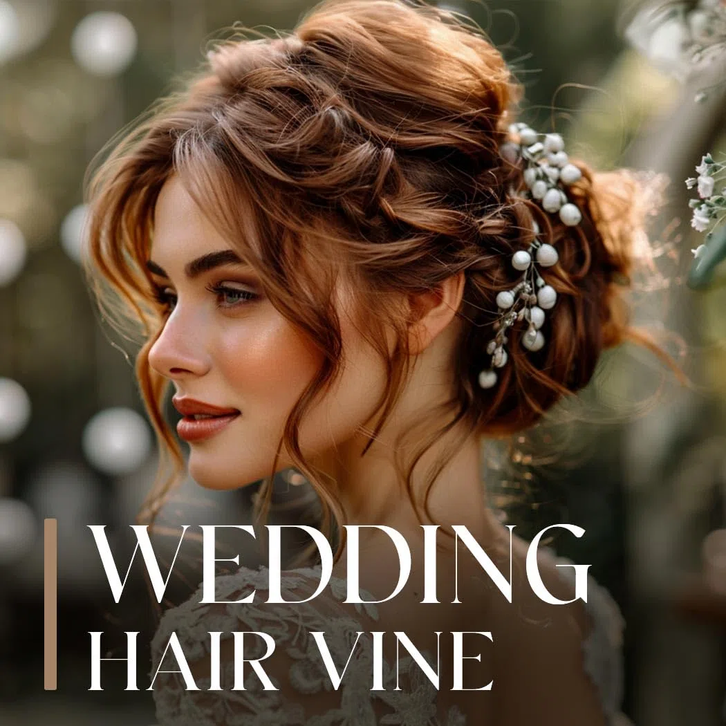 Reaky Pettini per capelli con perle e foglie d'oro per capelli da sposa