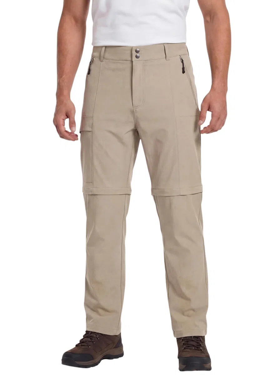 GymBrave Pantaloni da Trekking Uomo Zip-off, Leggeri e Traspiranti, Pantaloni Outdoor Cargo con Tasche Multiple, Estate, Escursionismo, Campeggio e Lavoro