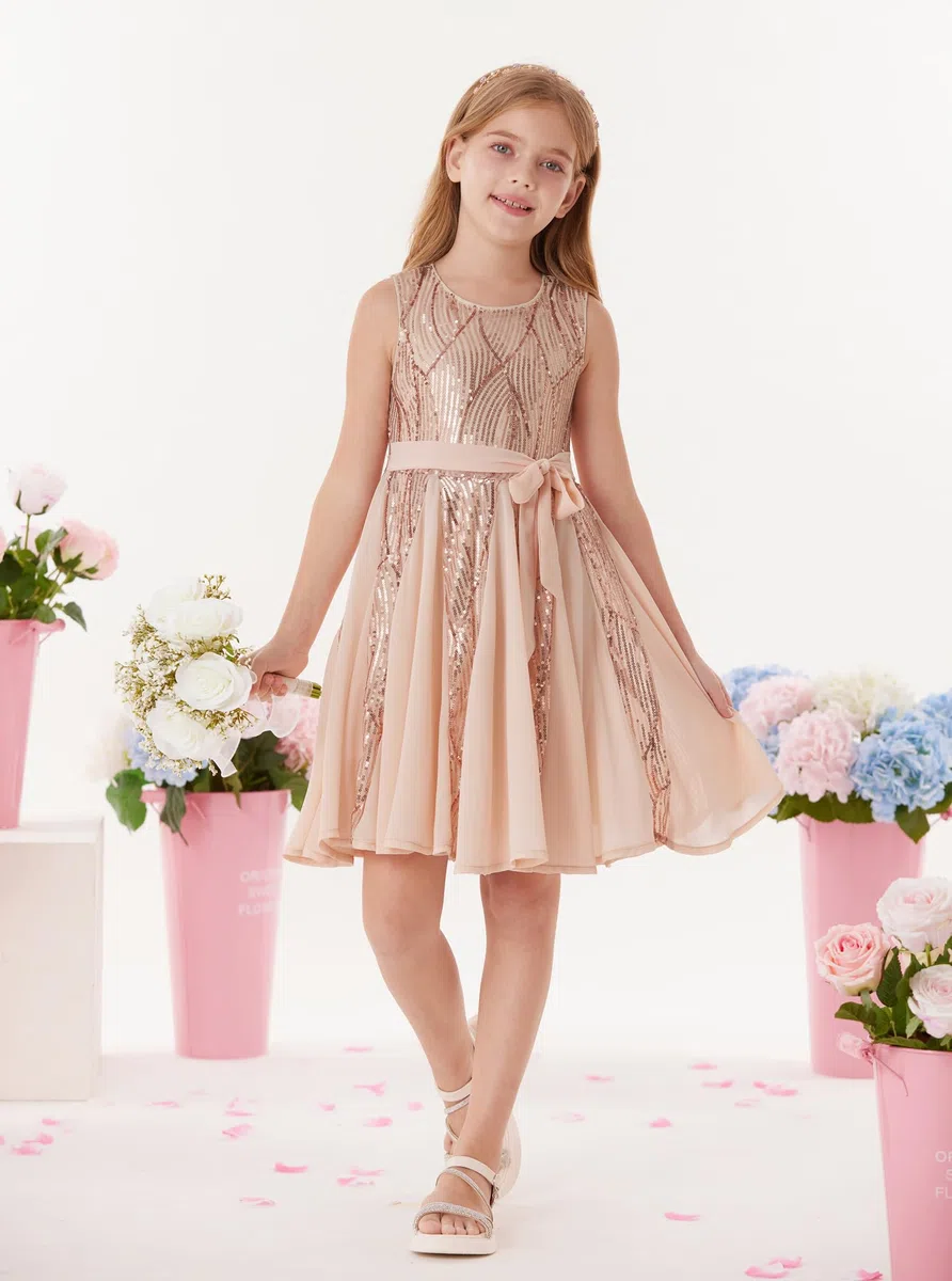 GRACE KARIN Vestito da principessa con paillettes scintillanti, abito da festa di compleanno, abito estivo da bambina, per occasioni speciali, festival, 5-12 anni
