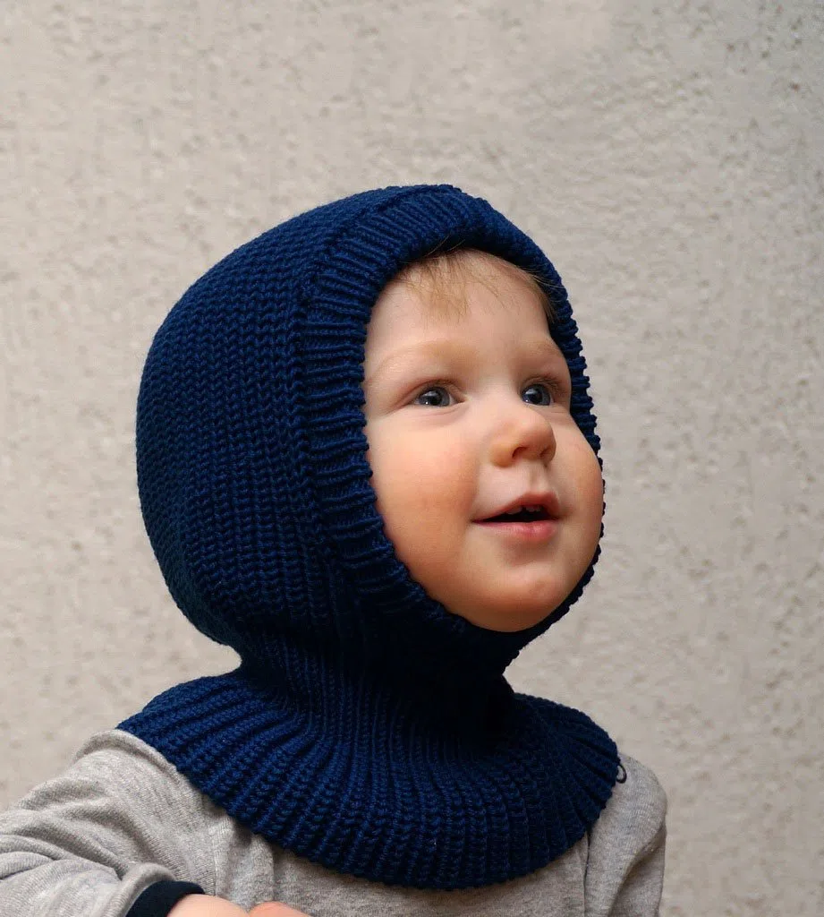 100% lana merino Balaclava cappello invernale bambini ragazze ragazzi lavorato a maglia