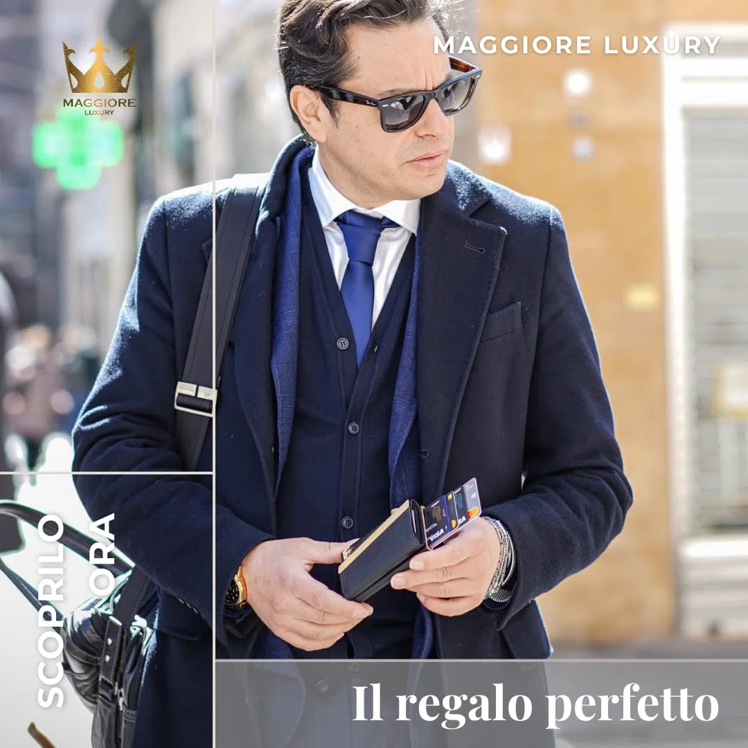 Portafogli Unisex Portacarte Doppio Fino a 12 Card Vera Pelle Per Uomo e Donna Protezione Rfid Anticlonazione Qualità Italiana Portamonete Omaggio Double Gold Wallet Milano