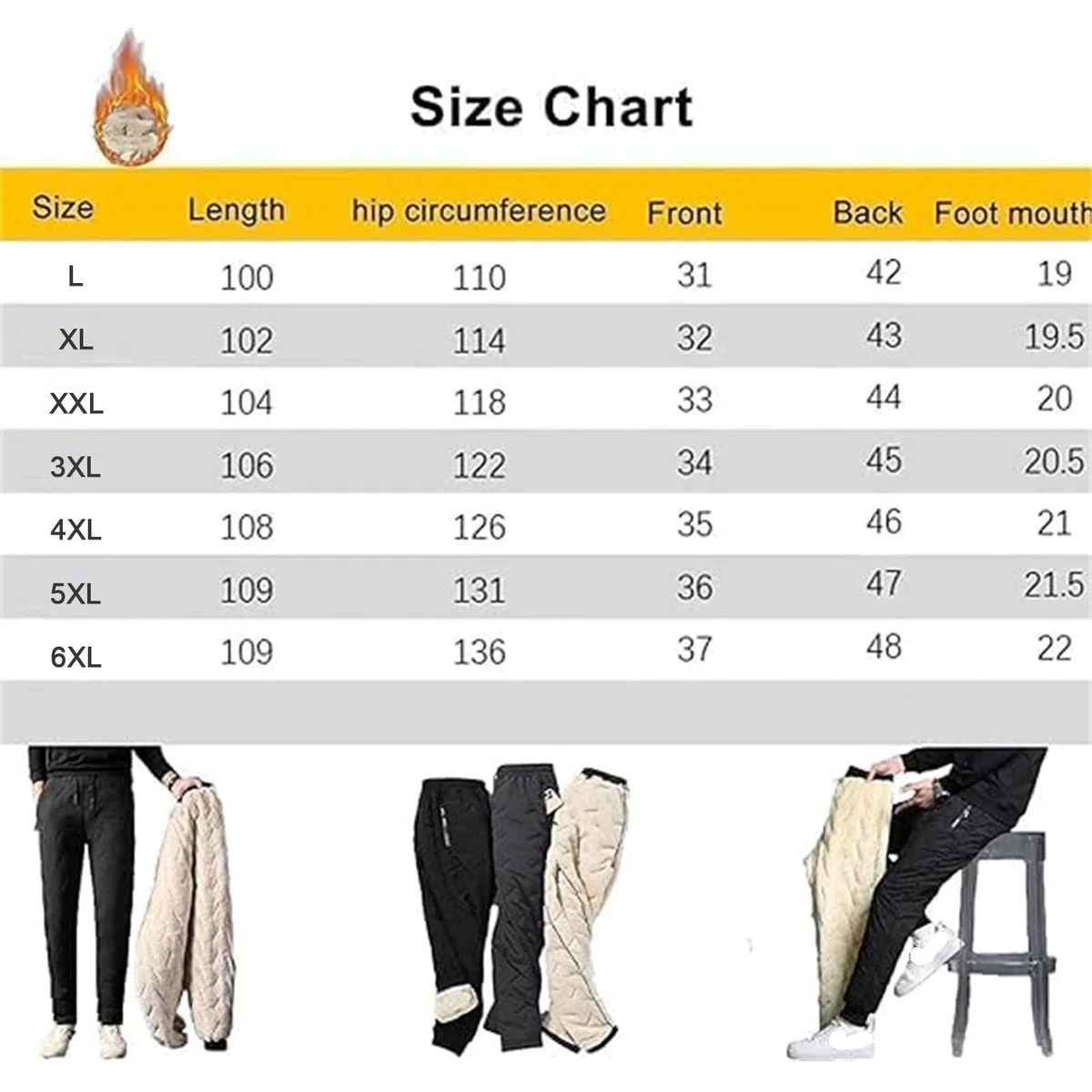 Pantaloni Impermeabili Foderati in Pile, Pantaloni da Tuta Caldi Invernali, Pantaloni Termici Invernali Impermeabili A Vita Alta