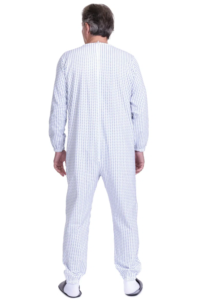 FERRUCCI COMFORT Pigiama Sanitario Invernale per Anziani - 9012 F - Unisex - Adatto per l'inverno - Felpato