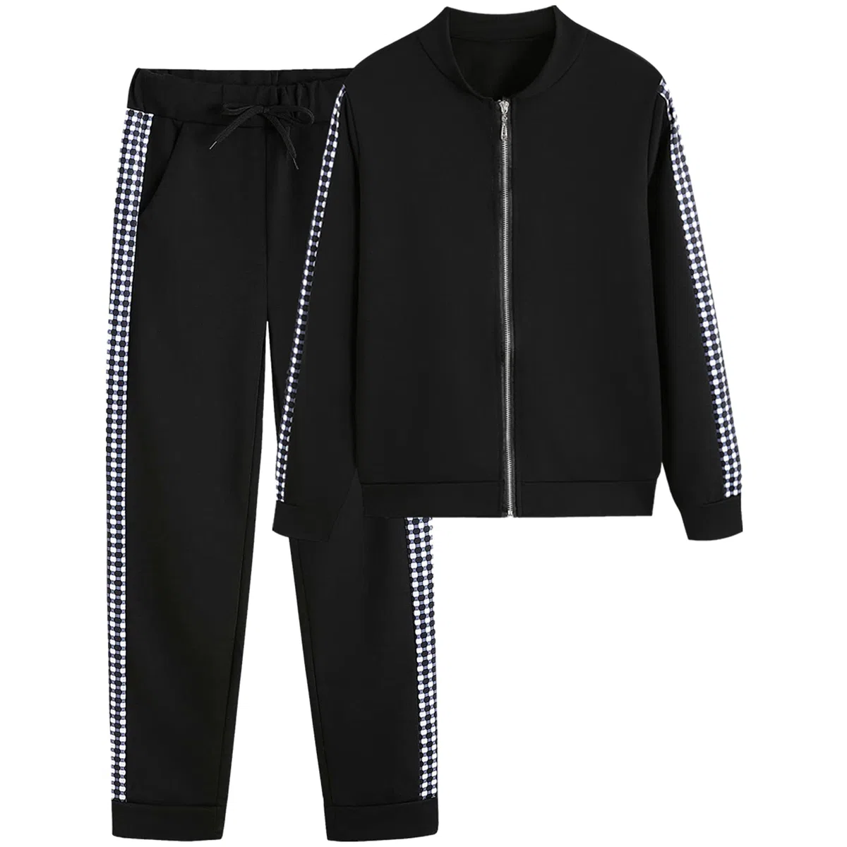 amropi Donna Tuta Sportiva Set Leopardato Maniche Lunghe Felpa con Cappuccio e Jogging Pantaloni
