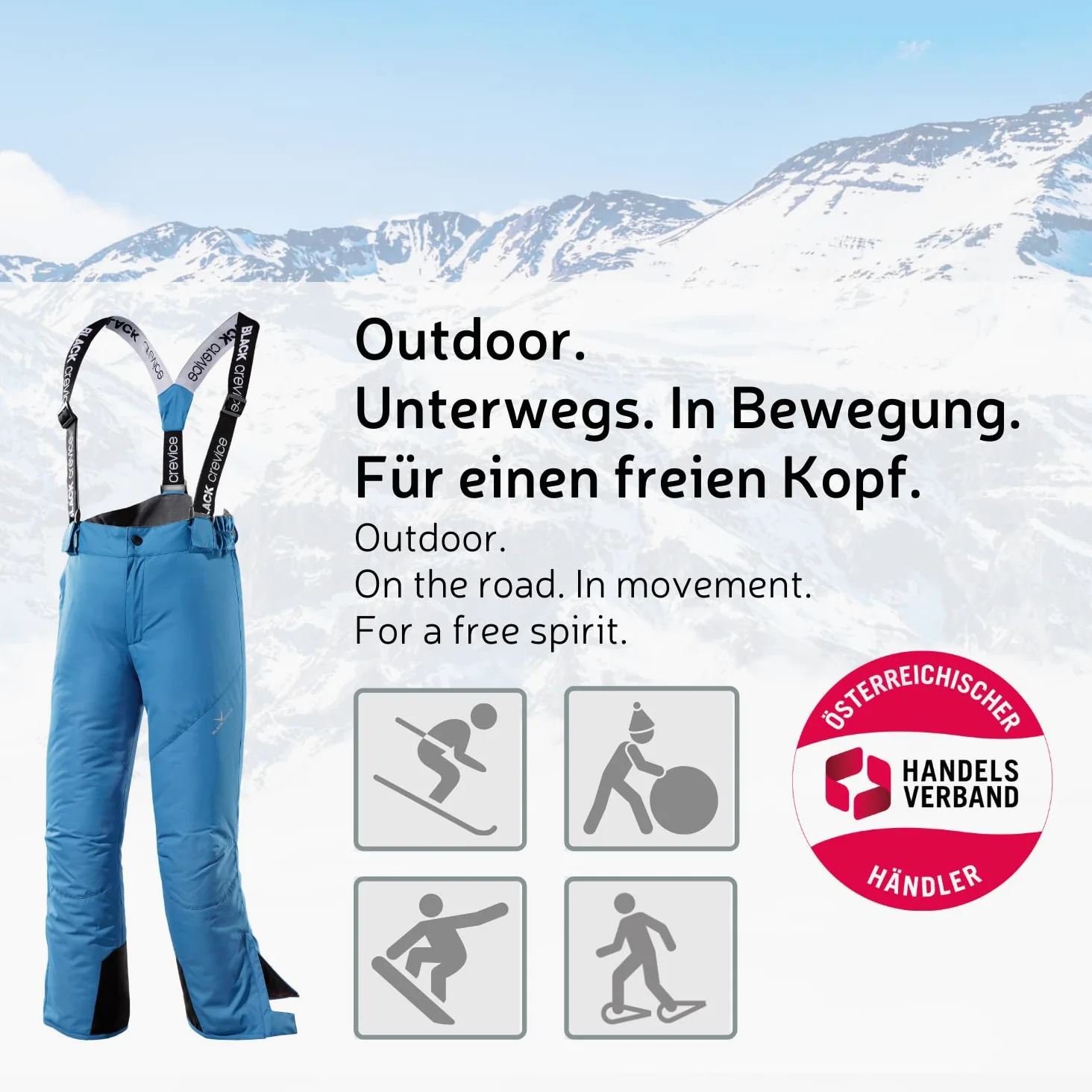 Black Crevice - Skihose, Pantaloni da Sci Unisex Bambini