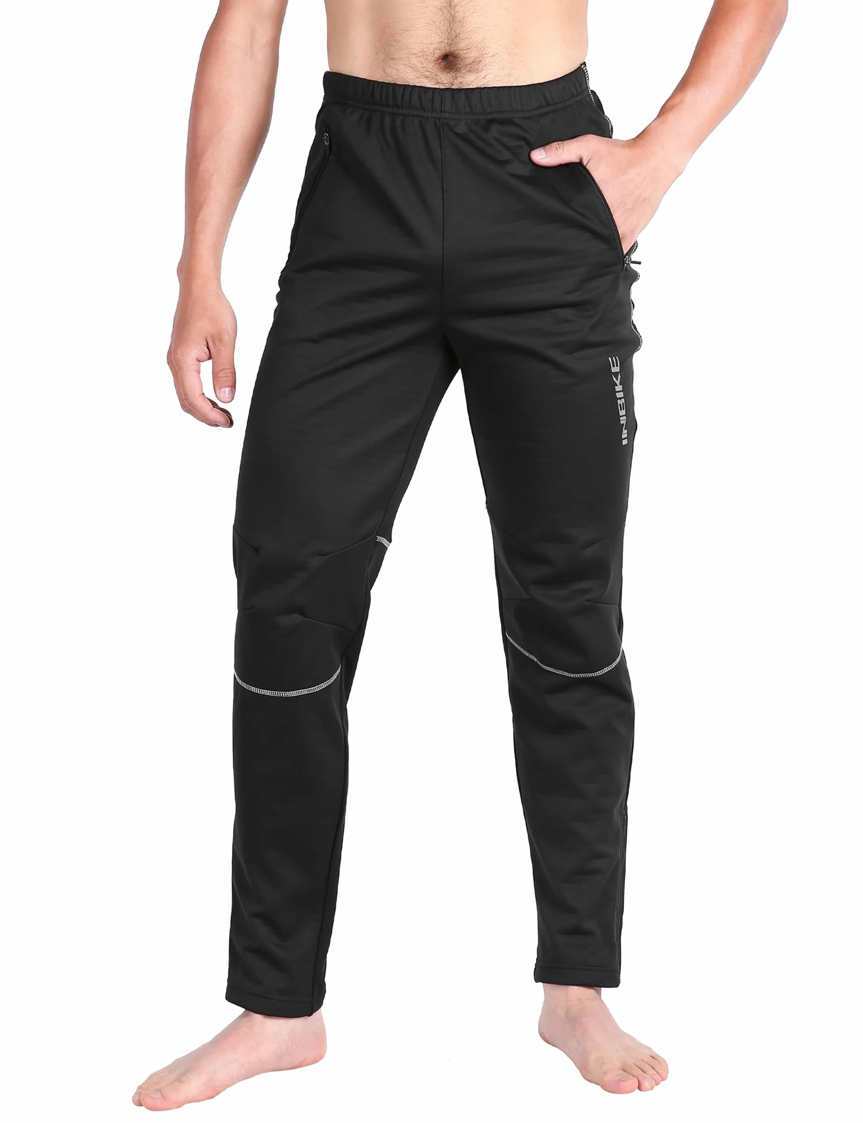 INBIKE Pantaloni Invernali MTB Termici Antivento per Ciclismo Jogging Pesca Running Hiking Trekking Uomo