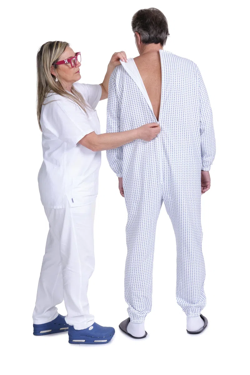 FERRUCCI COMFORT Pigiama Sanitario Invernale per Anziani - 9012 F - Unisex - Adatto per l'inverno - Felpato