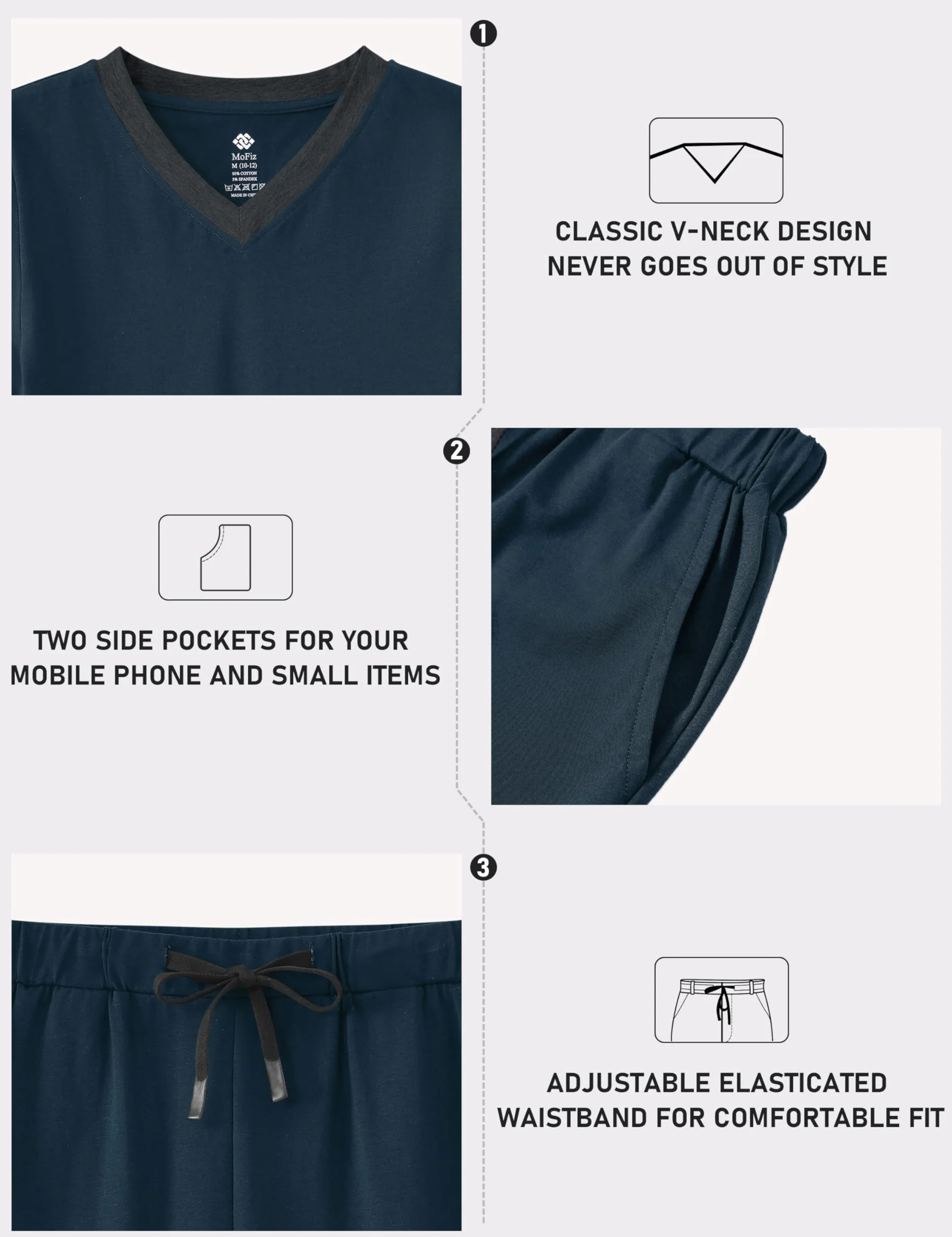 MoFiz Pigiama Ragazzo Cotone Estate Set di Pigiami Due Pezzi con Scollo a V Manica Corta Maglie Pigiama e Pantaloncini Bambini e Ragazzi 8-18 Anni