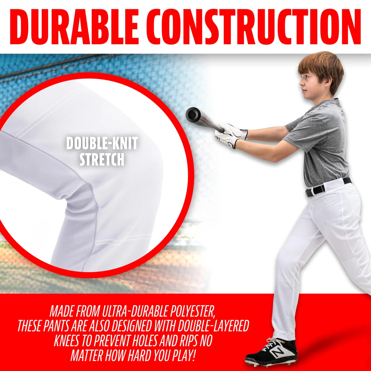 Franklin Sports - Classic Knicker, Pantaloni Softball Alti al Ginocchio Unisex - Bambini e Ragazzi