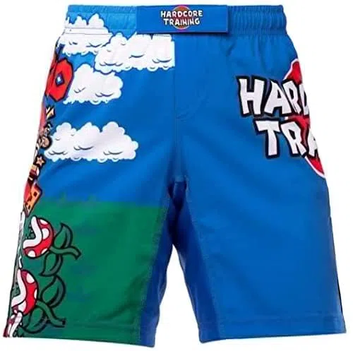 Hardcore Training Pantaloncini da Boxe per Bambini in Poliestere per Boxe Kickboxing Muay Thai Arti Marziali Sport da Combattimento Traspirante e Leggero