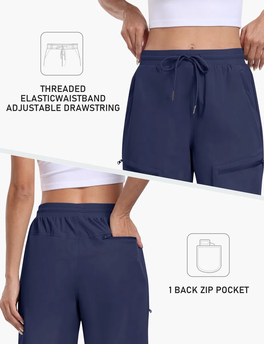 MoFiz Pantaloncini Donna Cargo Shorts Leggeri per Trekking Escursionismo Impermeabili ad Asciugatura Rapida Bermuda Estivi con 5 Tasche con Cerniera