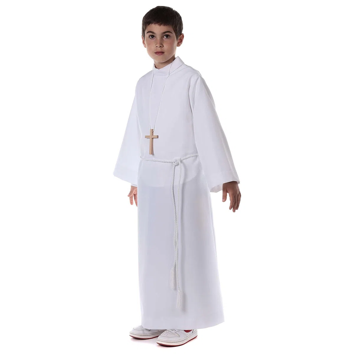 Holyart Abiti Prima Comunione: Tunichetta Comunione Tessuto Bianco Coprente in Primis Linea Classica