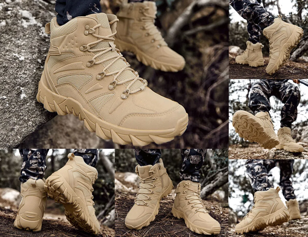 AS33 Stivali da Combattimento Militari da Uomo Arrampicata Traspirante Scarpe da Trekking Stivaletti da Allenamento dell'Esercito Stivaletti Tattici Jungle Desert