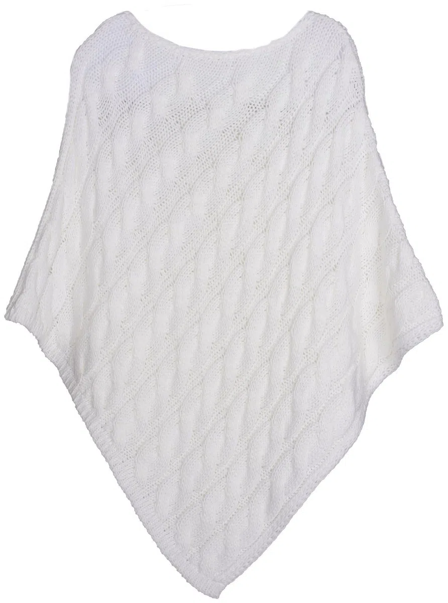 styleBREAKER Poncho in Maglia con Motivo a Treccia, Poncho Girocollo, Maglia Grossa, per Donna 08010040