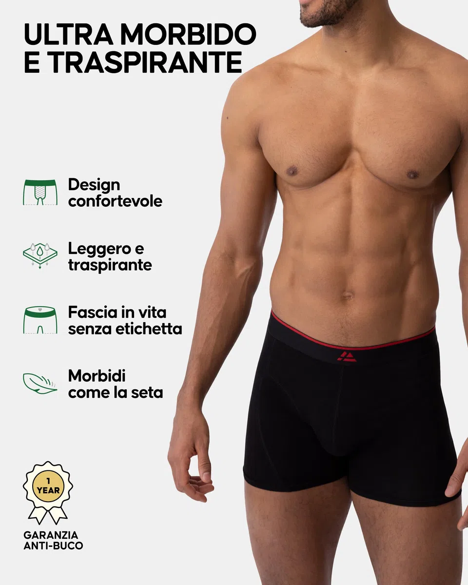 DANISH ENDURANCE Boxer Uomo in bambù Ultra Morbido, Mutande Boxer Bamboo Comodi, Traspiranti, con o Senza Patta Frontale, 3 Paia
