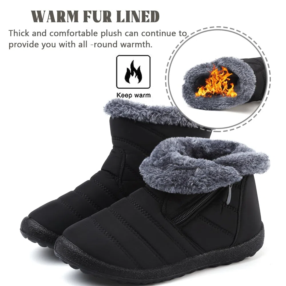 Stivali Ragazze Ragazzi Invernali Stivali da Neve Impermeabili Caldo Peluche Bambini Stivaletti All'aperto Antiscivolo Scarpe Trekking