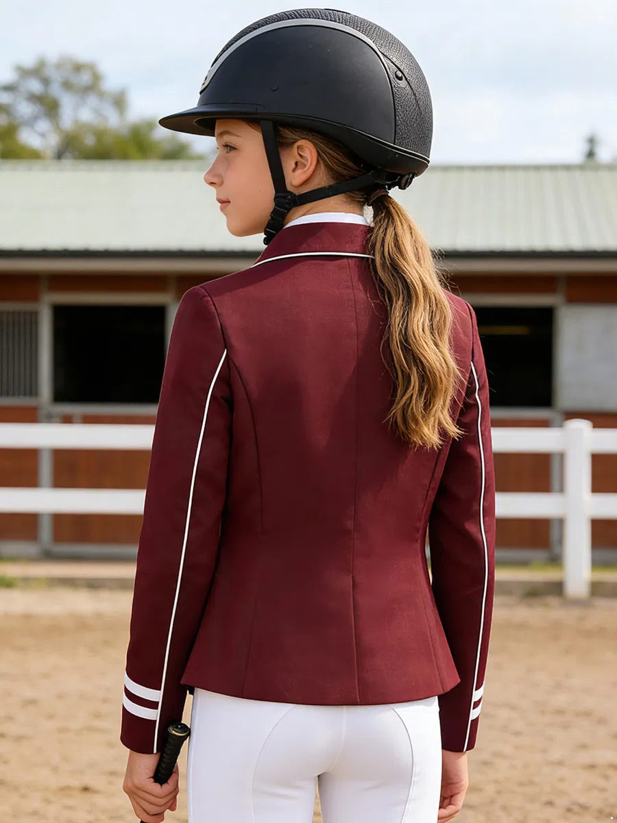 dPois Giacca da Competizione Bambina Giacche da Equitazione Concorso Maniche Lunghe Capispalla da Torneo con Bottoni Blazer Competition Jacket Giacca da Equestre