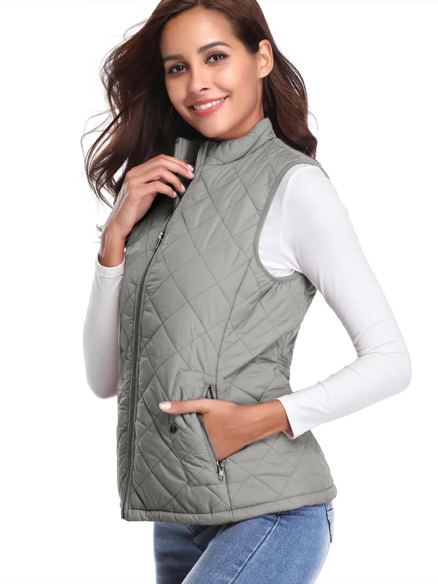 fuinloth Gilet Donna Smanicato Primaverile Autunno Invernale Panciotto Dritto Giacche Leggeri Senza Maniche Giacca