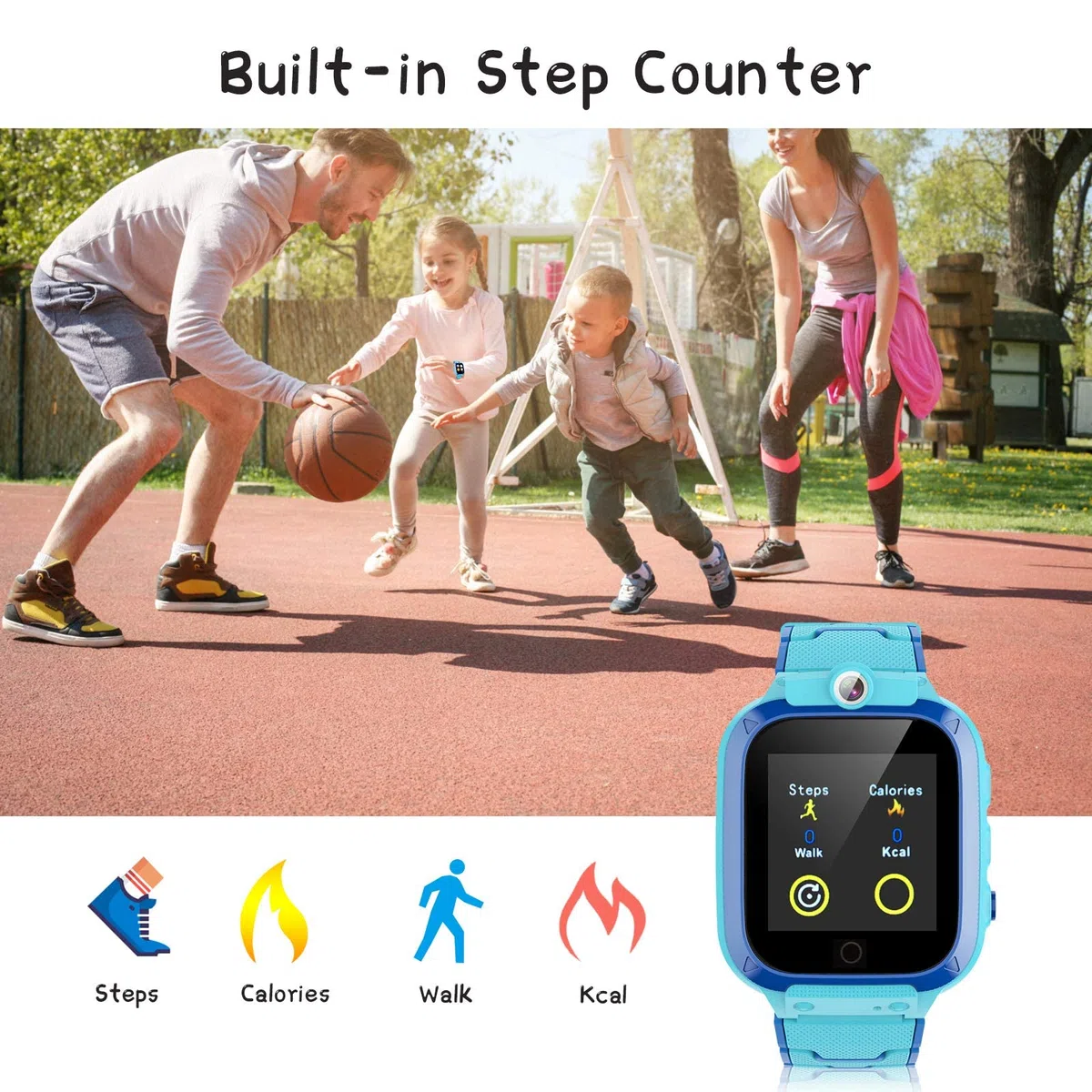 Smartwatch Bambini 24 Giochi Musica Contapassi Calorico, 2*Fotocamere Torcia Orologio Smartwatch Bambini Sveglia Video, Ragazzi e Ragazze Festiva Regalo di Natale 2-13 anni[Scheda SD integrata]