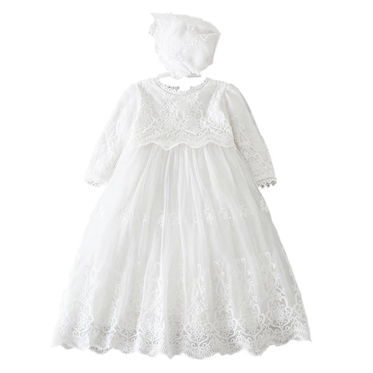 Abito Battesimo Bambina Abiti da Sposa Lunghi Bianchi Abiti da Sposa Formali per Neonati
