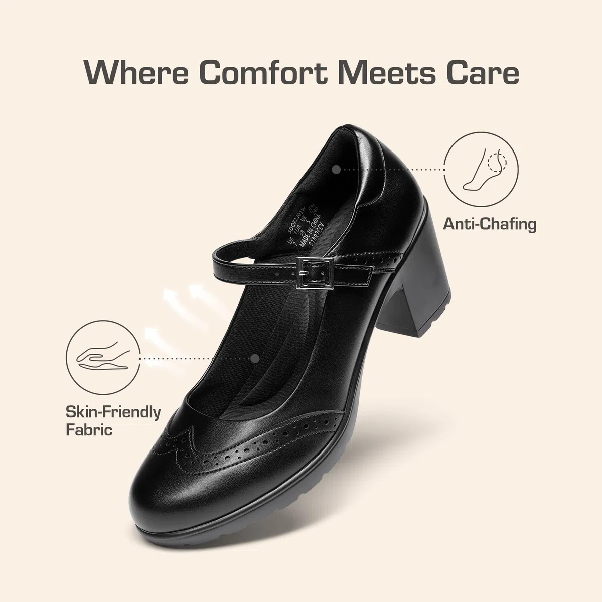 DREAM PAIRS Scarpe Oxfords Mary Jane Donna - Eleganti Comode Scarpe con Tacco, per Feste Scuola Uso Quotidiano