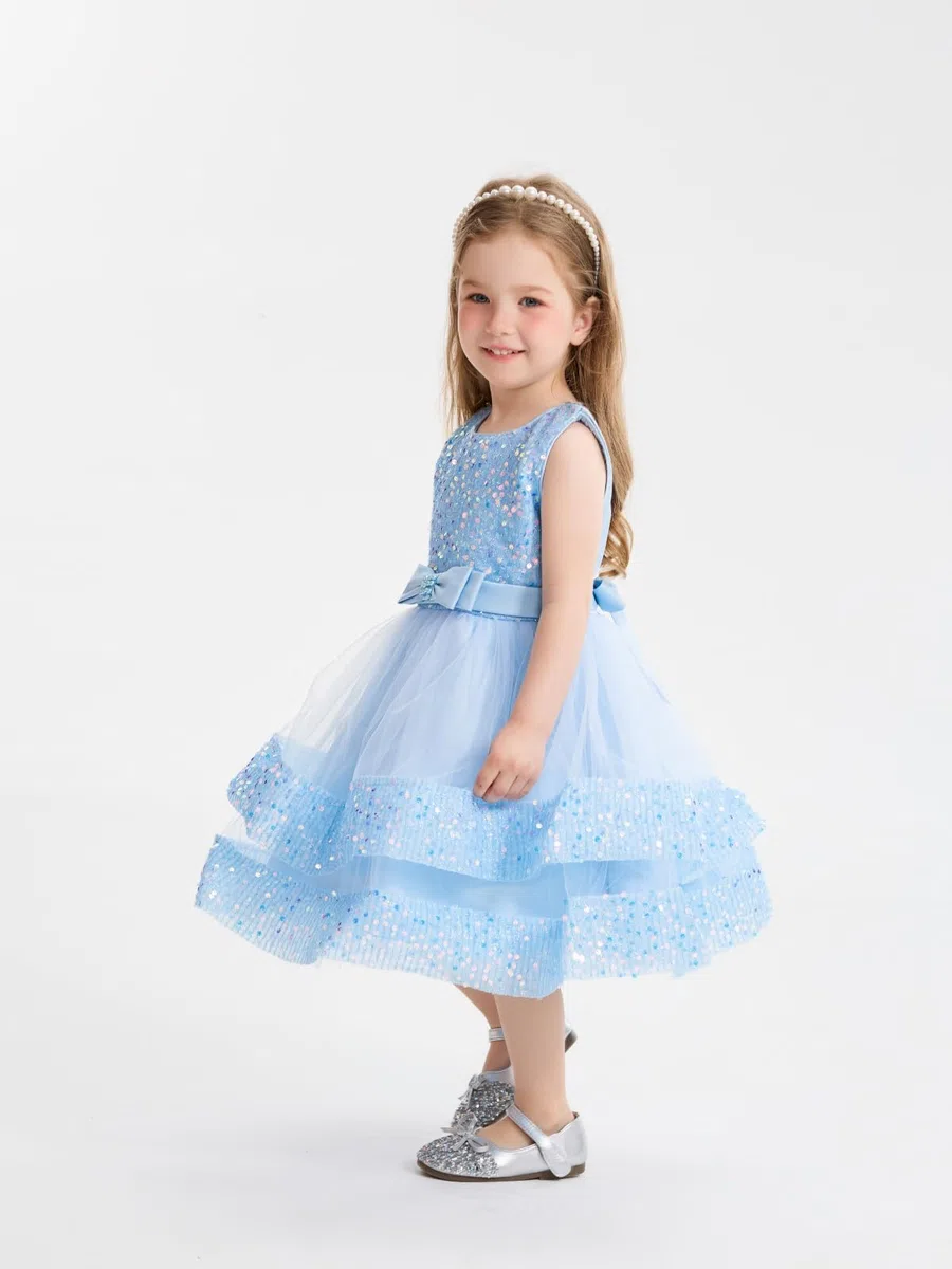 Miipat Vestito da Bambina Paillettes Tulle Senza Maniche Abito da Principessa per Bambina Ragazze in età Prescolare Vestiti da Festa Formali per Compleanni Matrimoni e Concorsi di Bellezza