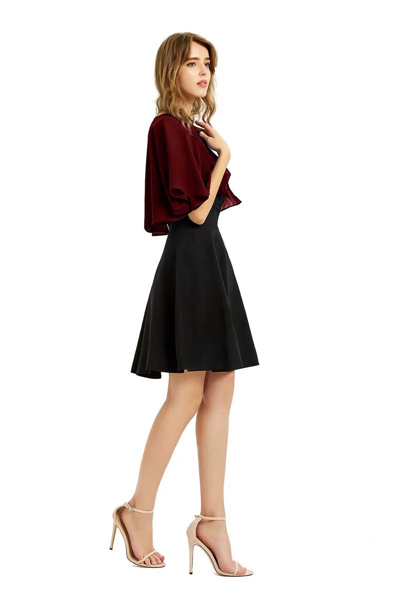 Scialle da donna in morbido chiffon, coprispalle per abito da sera, matrimonio, bolero