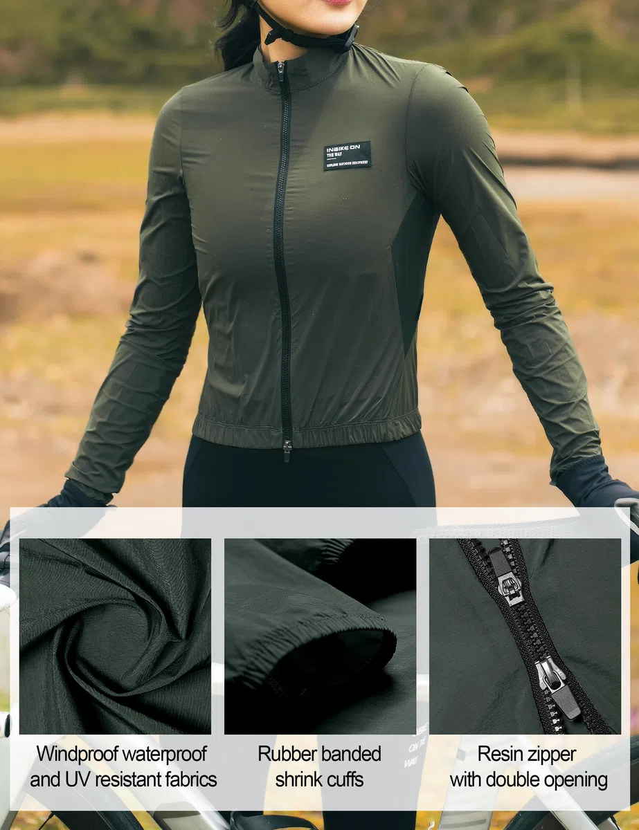 INBIKE Giacca Antivento Ciclismo Donna Giacca Sportivo Traspirante Leggero Anti-UV 50+ Giacca Corsa da Donna per Bici Running Corsa Trekking e Vita Quotidiana