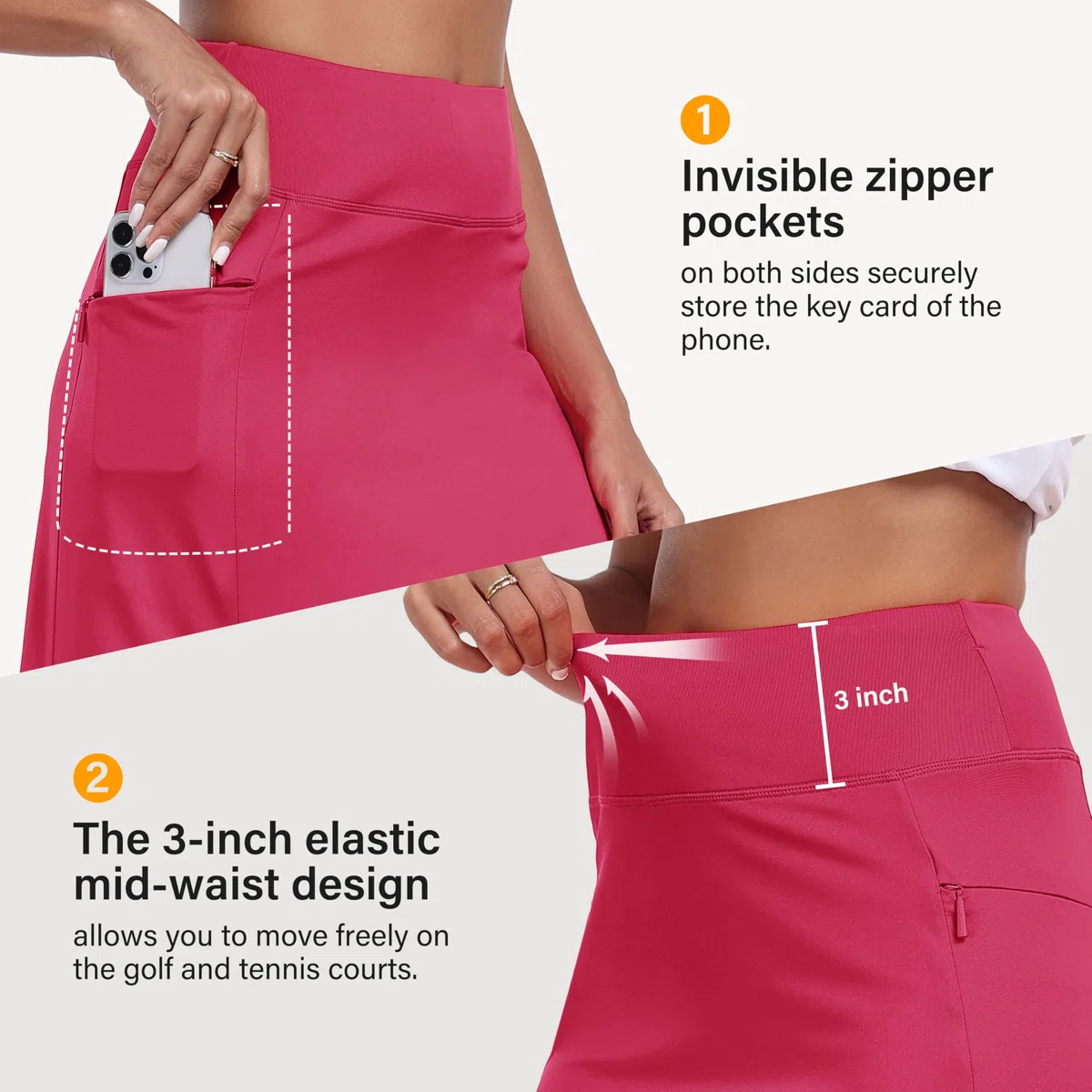 MoFiz Donna Gonne Sportive Gonna da Golf Tennis con Pantaloncini a Vita Alta per l'esterno