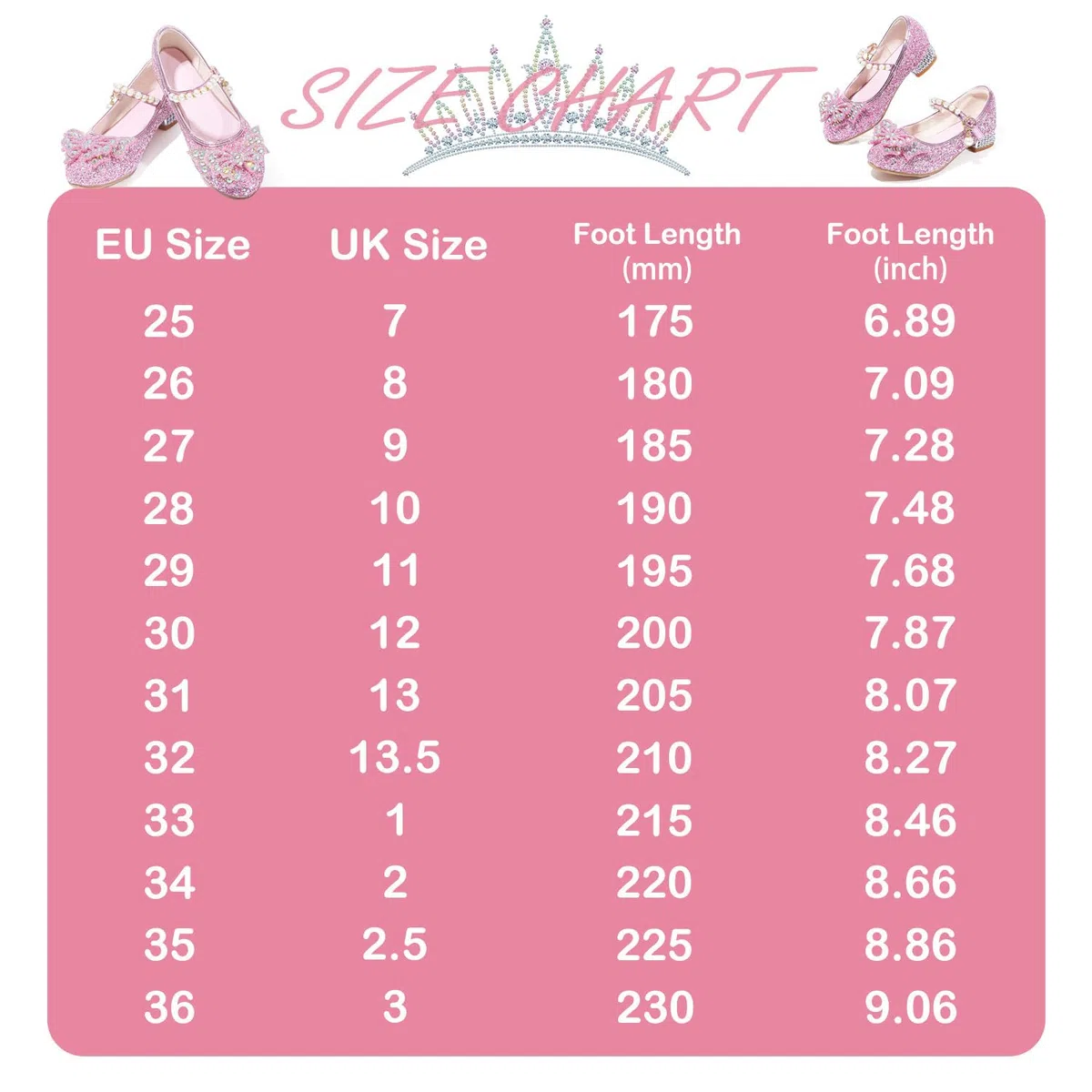 Scarpe Principessa Bambina Glitterate Ballerine con Tacco Scarpe Cosplay Principessa con Paillettes Scarpe Eleganti Bambina per Cerimonia Festa Carnevale Halloween