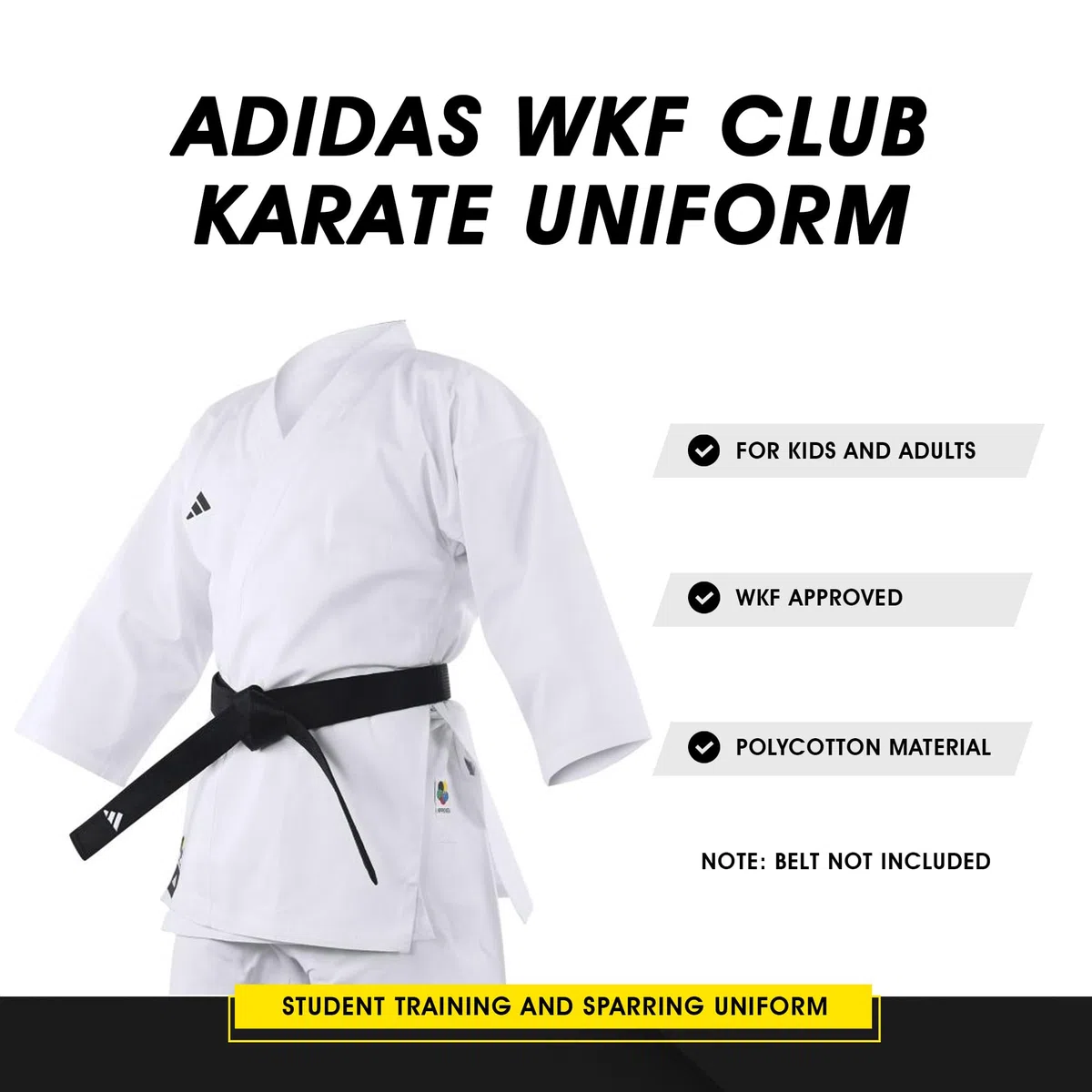 Adidas Adidas Wkf Club Karate Uniform - 8 Oz Arti Marziali Student Gi Adidas WKF Club Karate Uniform - 8 oz Arti Marziali Student Gi Uomo