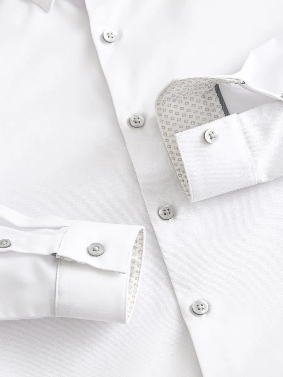 NEXT Ragazzo Camicia Elegante a Maniche Lunghe con Finiture