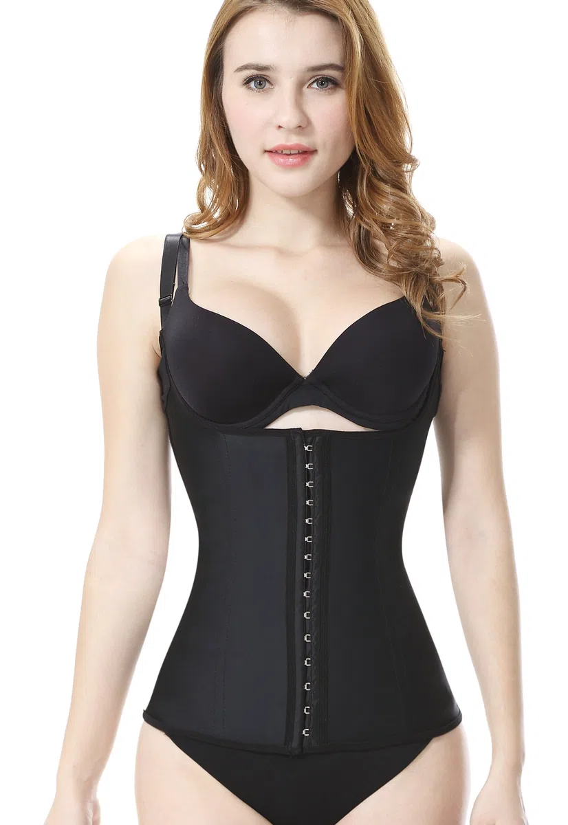 Everbellus Donna Latex Regolabile Shapewear Corsetto Bustino Vita Trainer Cincher Body Contenitivo Modellante Corpo Shaper con Spalline