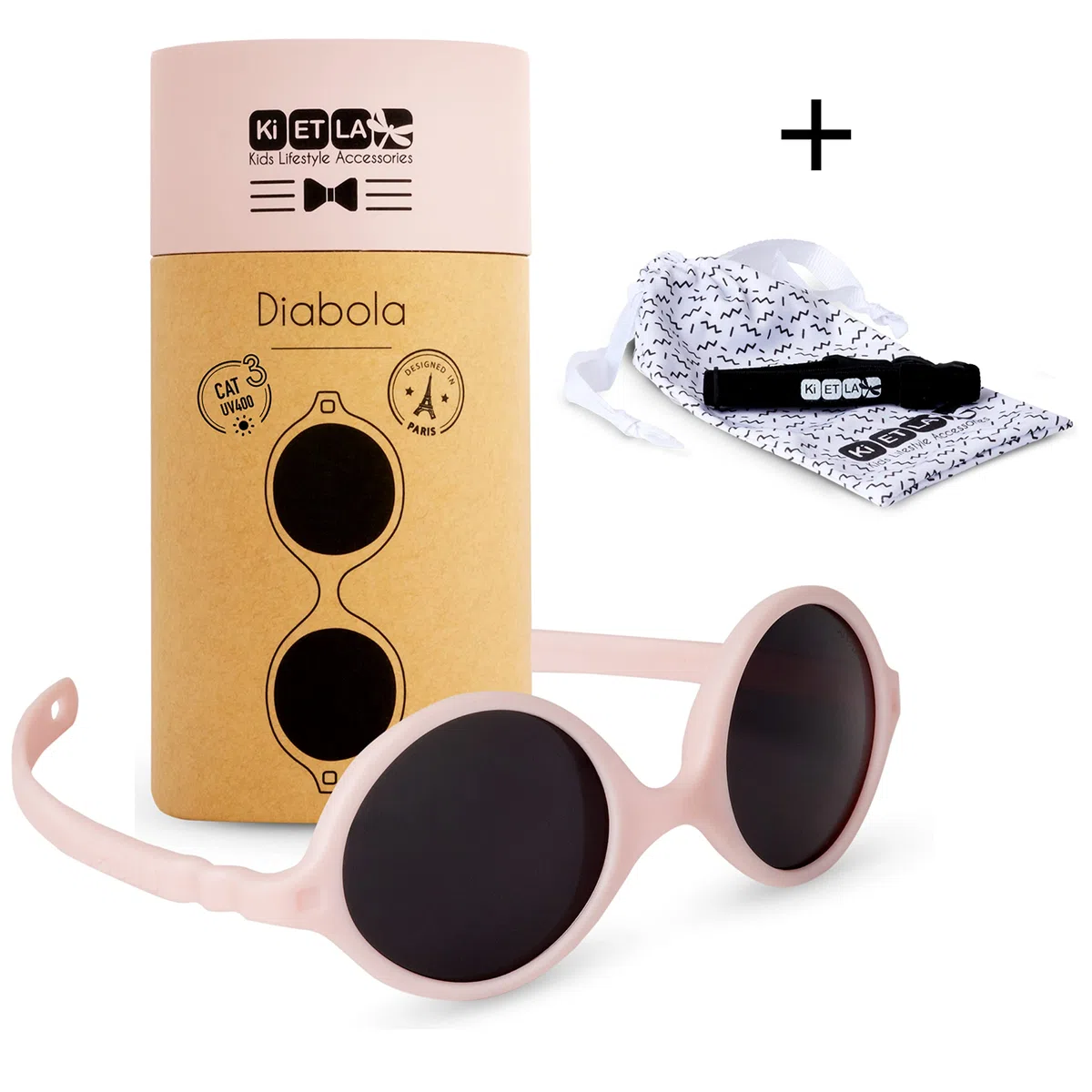 Occhiali da sole bambino Diabola 2.0 0-12 mesi Ki ET LA, Unisex, Rosa, 0-12 meses