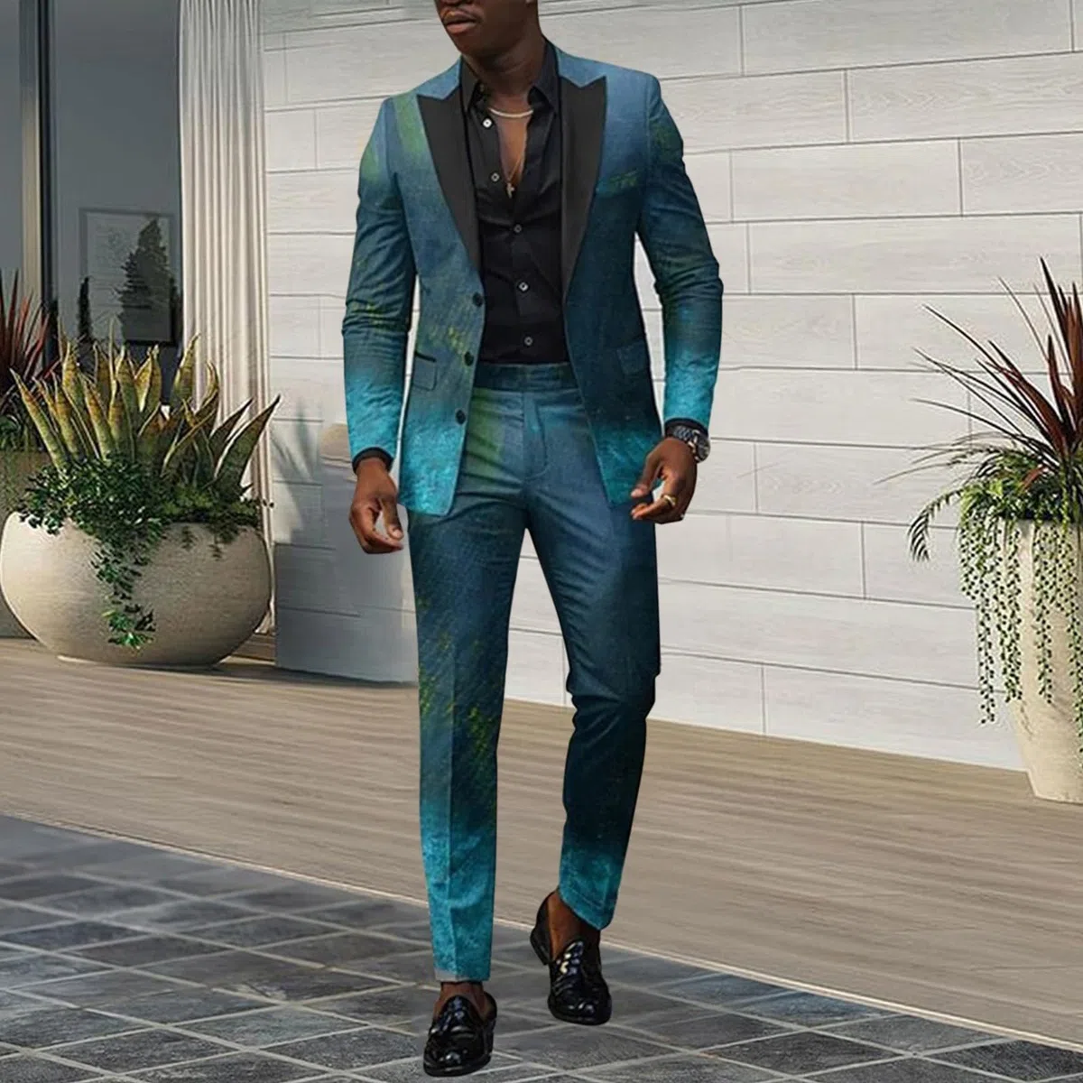 Generico Abito da Uomo in 2 Pezzi Formale da Matrimonio Affari Blazer E Pantaloni Elegante Smoking Cerimonia Completo da Uomo Dinner Business Abito da Sposa Slim Fit Wedding Cerimonia Abiti da Lavoro