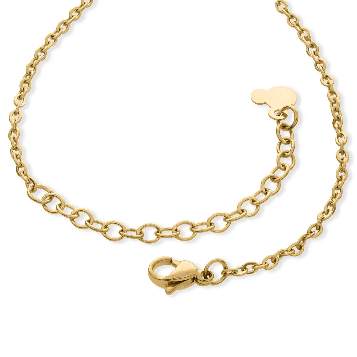 Disney Bracciale Lucky Minnie Collezione Acciaio, Colore Oro, con Coccinella Rossa, Gioielli Bambine e Bambini, 18cm