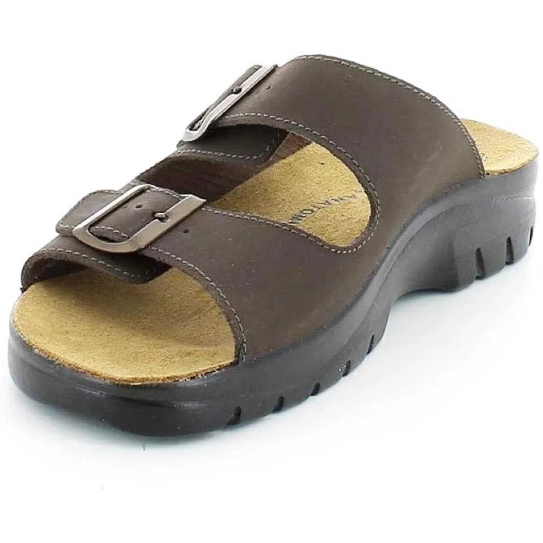 Fly Flot sandali UOMO ciabatte pelle doppia fibbia 44026 soletta anatomica ciabatta aperta originali made in italy