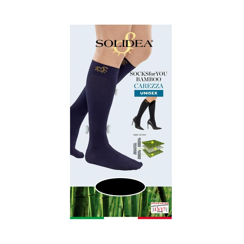 SOLIDEA Gambaletti unisex SOCKSFORYOU BAMBOO CAREZZA Calze a compressione graduata 13/17 mmHg Art. 060770