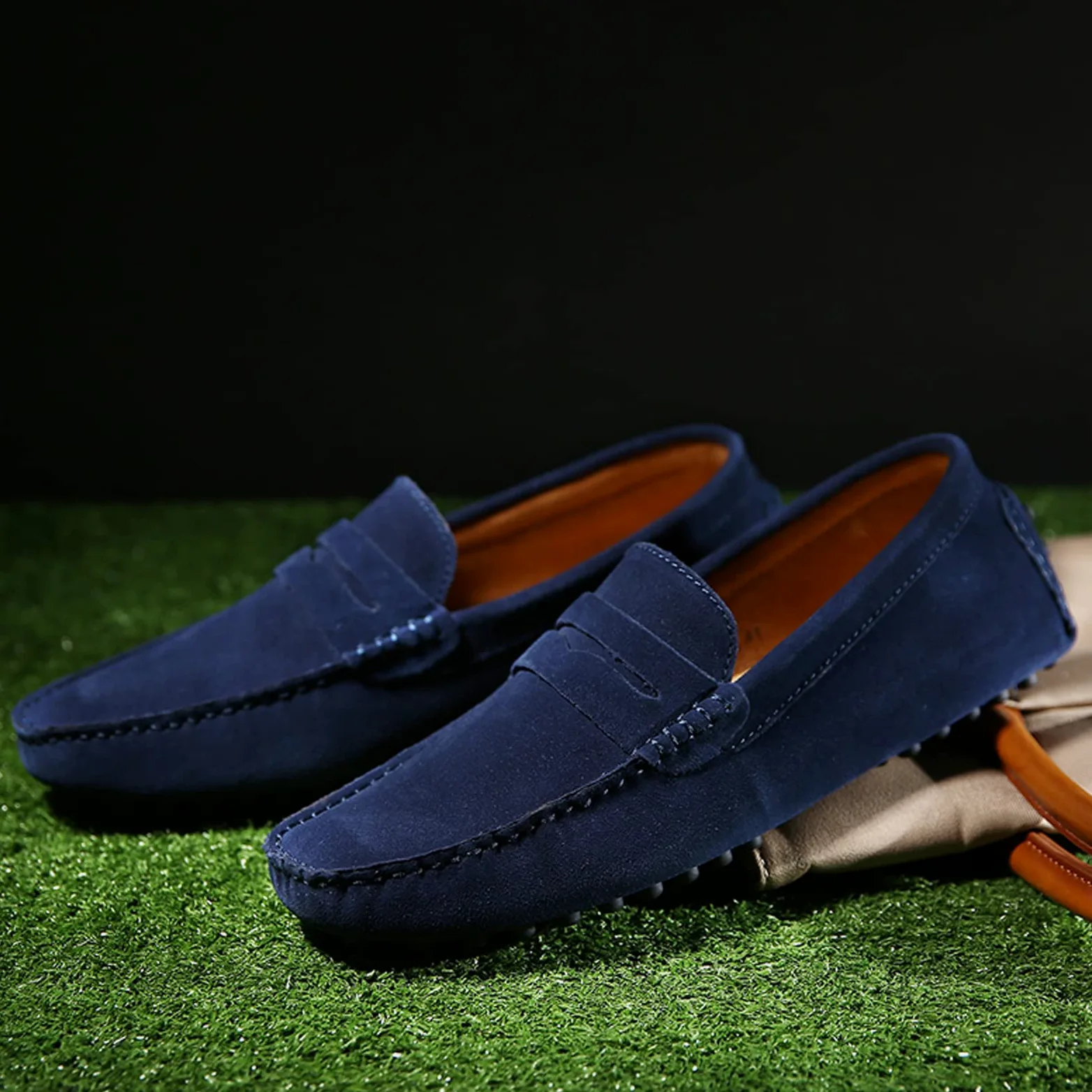 LZQpearl Mocassini Penny da Uomo, Scarpe Basse da Uomo in Pelle Scamosciata, Slip on Boat Deck Casual Mocassino Pantofole per Unisex Adulti E Adolescenti