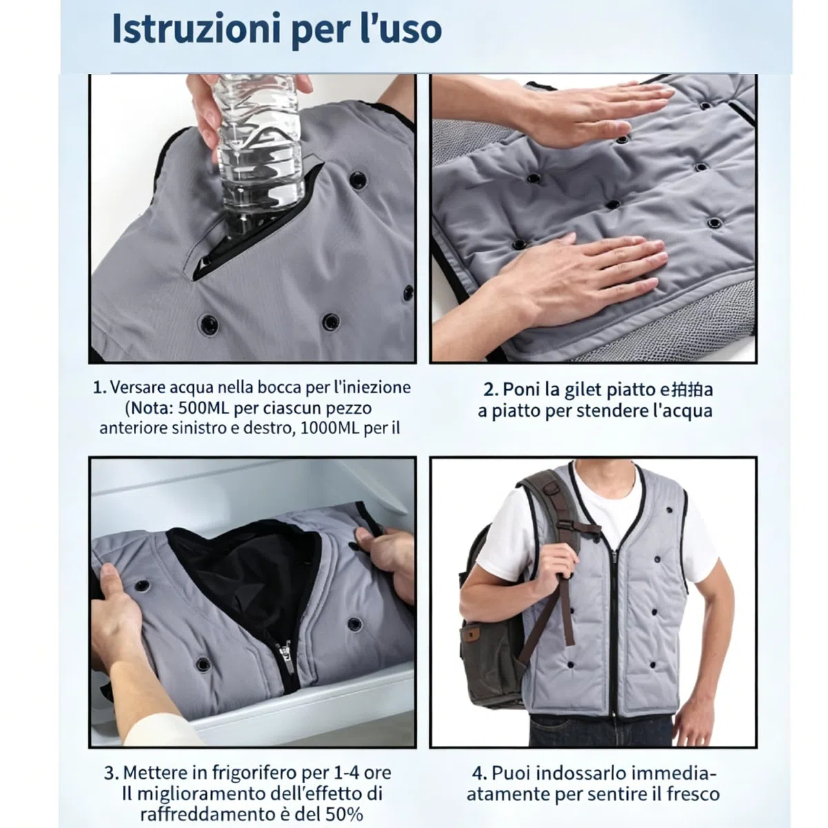 Qianly Gilet Estivo rinfrescante, Abbigliamento da Lavoro Leggero per Lavoratori all'aperto e Ciclisti, L