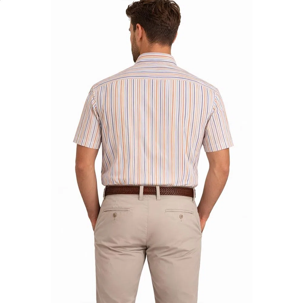 Camicia da Uomo a Maniche Corte in Cotone e Lino 15164