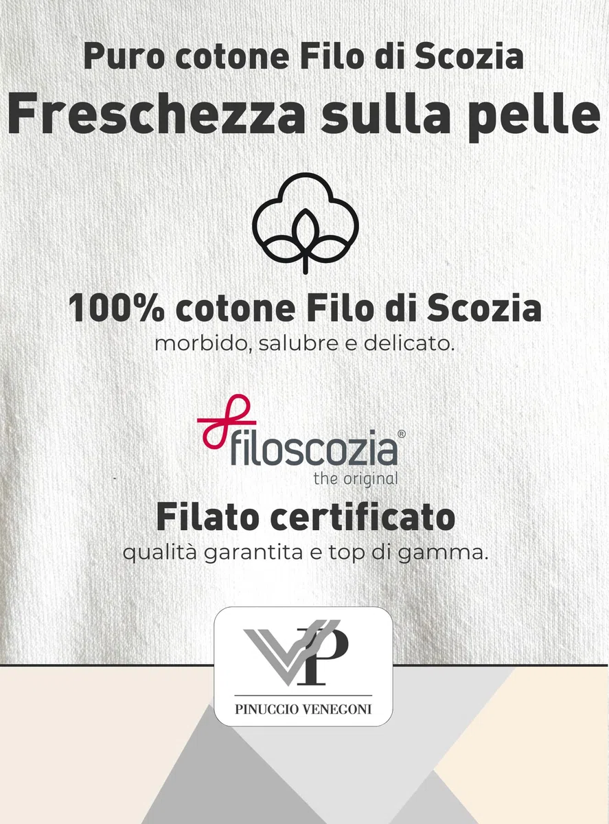 VP PINUCCIO VENEGONI Set 2 Maglietta Scollo a V Uomo in Cotone Filo di Scozia | Maglietta Intima Uomo Bianca Manica Corta | T Shirt Intimo da Uomo | Made in Italy