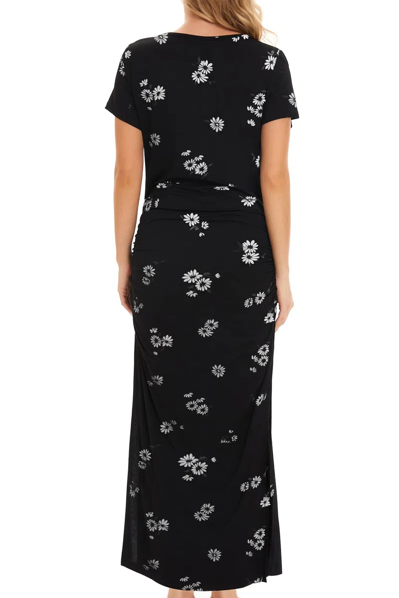 Smallshow Donna Lungo Split Vestiti Premaman Eleganti Abiti Premaman Estivi SVP121 L