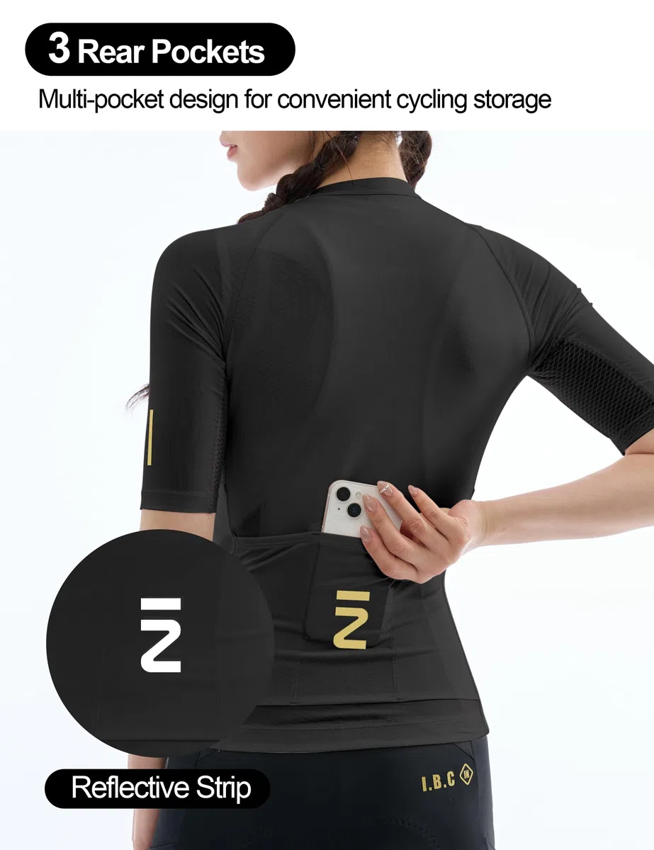 INBIKE Maglia da Ciclismo Donna Manica Corta – Traspirante Estiva con Inserti in Mesh – Jersey da Corsa Aderente con Banda Antiscivolo – per Bici da Strada, MTB, E-Bike