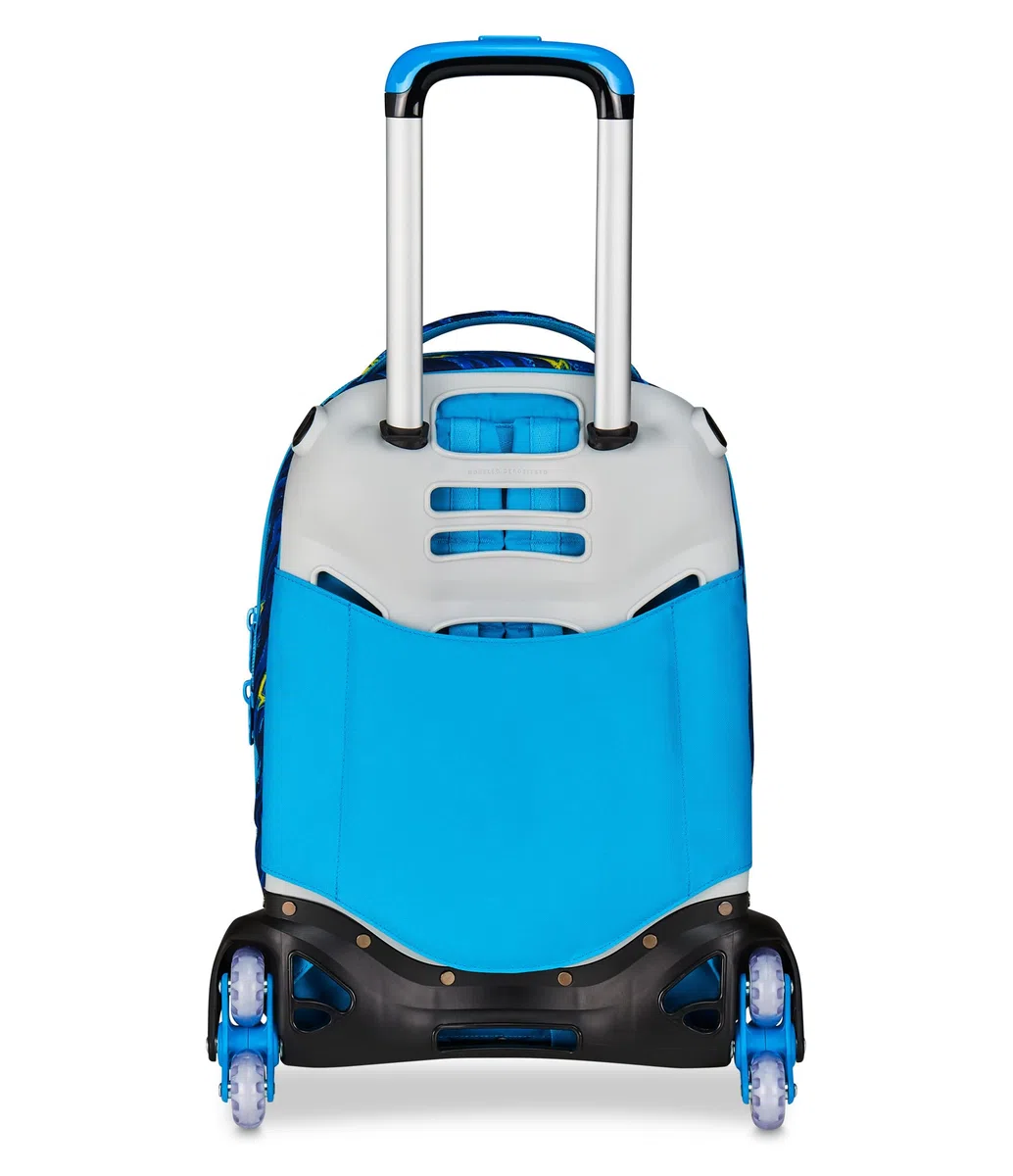 SJ GANG STYLE JAM GANG Trolley Scuola Jack 3 Ruote Dragon Glide, Blu, 3 in 1, Zaino Triplo Uso con Carrello Sganciabile, 33 L, Zaino Scuola Elementare, Zaino Bambino