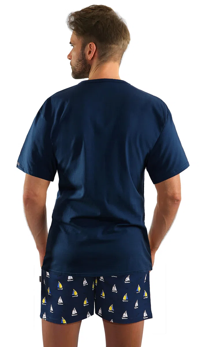 sesto senso Pajamas Uomo Corto Cotone Tshirt Pantalonici Set Manich Corte Estate